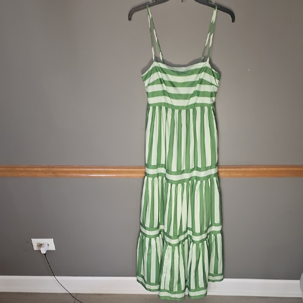 Chic Green Striped Maxi Dress
